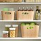 mDesign Wood Print Kitchen Food Storage Organizer Bin - 4 Pack